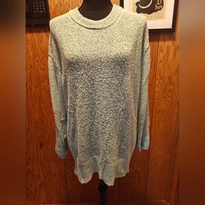 Zenana Outfitters Light Blue Sheer Knit Top